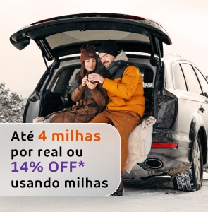 Alugue um carro com a Rentcars e junte até 4 milhas por real ou garanta 14% OFF usando milhas (Apenas Assinantes Clube Smiles, Diamante e/ou Magno).